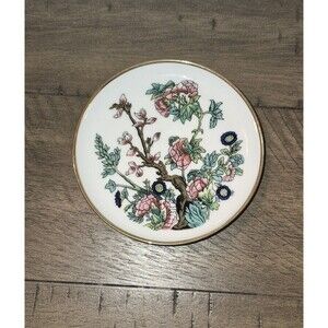 Vintage Handpainted Floral Porcelain Butter Plate AK Kaiser W Germany Coaster 4"